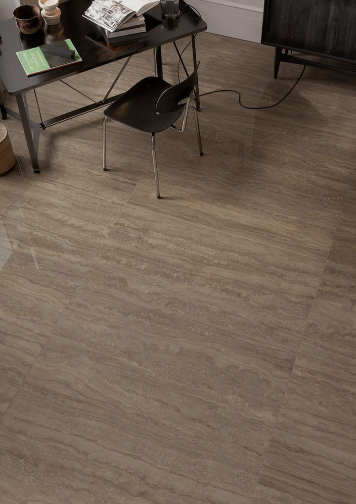 Proza | Travertine | Vein Cut Chocolate